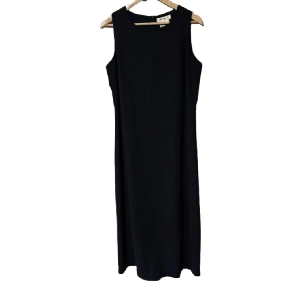 Eddie Bauer Elegant Chic Black Midi Sheath Dress Size 14 - Picture 3 of 5